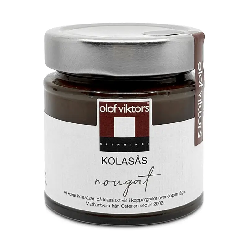 Kolasås Nougat 12 x 215 g från Olof Viktors | #7119 | Glassås & Strössel
