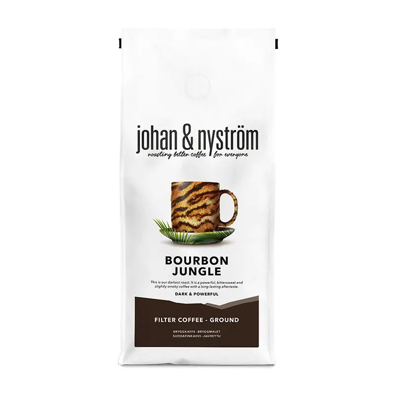 Bourbon Jungle Bryggmalet Kaffe 12 x 500 g från johan & nyström | #KB85M | Kaffe