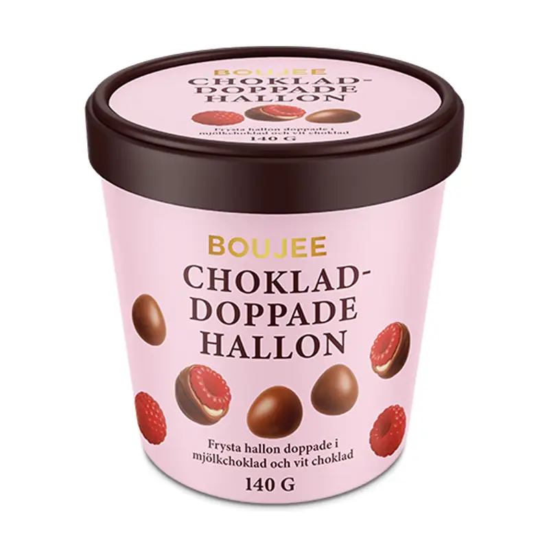 Chokladdoppade Hallon 16 x 140 g från Boujee | #43033 | Bär