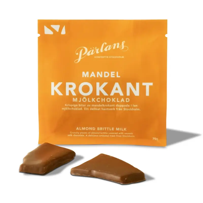 Krokant Mandel i Mjölkchoklad 8 x 70 g från Pärlans Konfektyr | #431 | Choklad