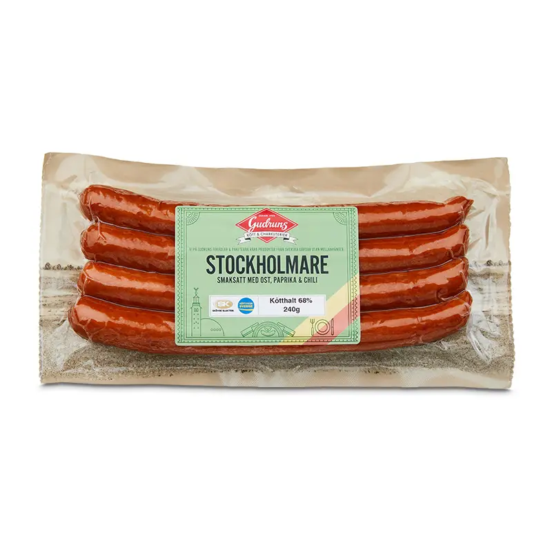 Stockholmare Ost Chili 12 x 240 g från Gudruns | #4119 | Korv