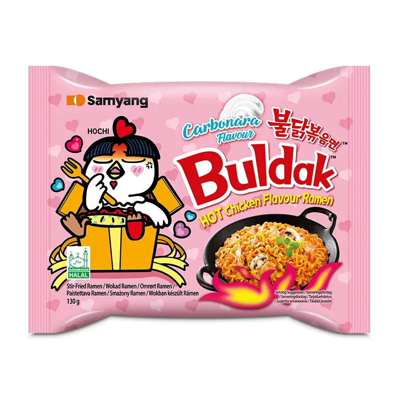 Nudlar Carbonara 20 x 130 g från Buldak | #10 | Färdiglagade måltider