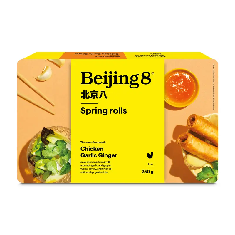 Vårrullar Kyckling, Vitlök & Ingefära 15 x 250 g från Beijing8 | #51001 | Måltids komponenter