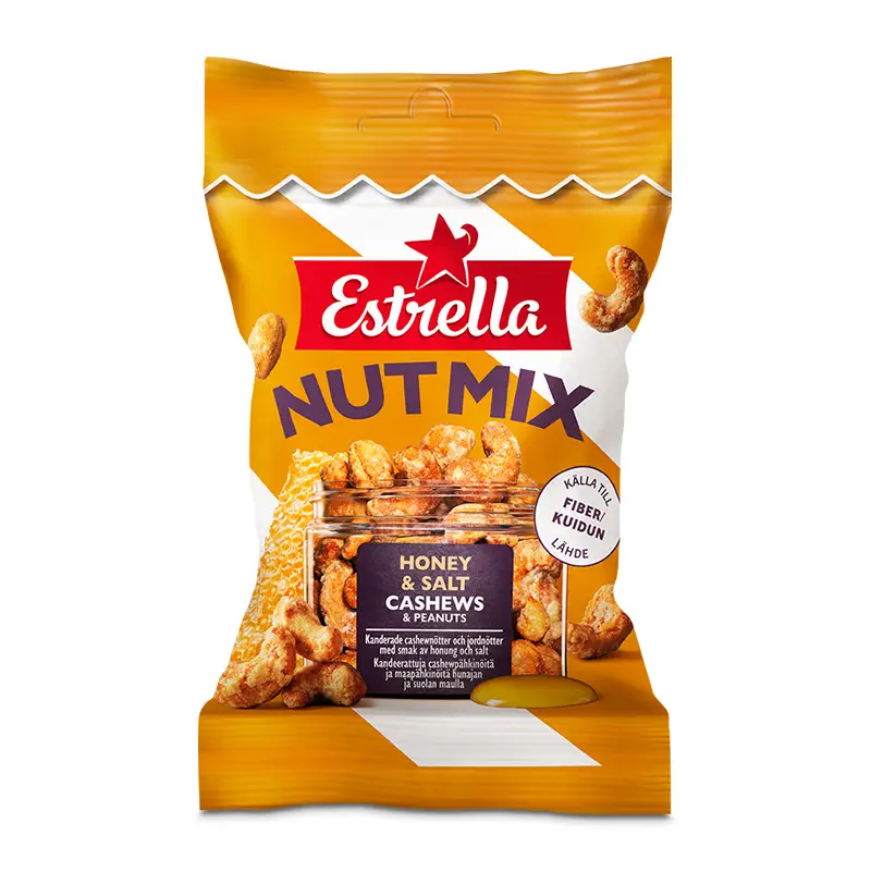 Nötmix Honey & Salt 15 x 50 g från Estrella | #10002446 | Nötter