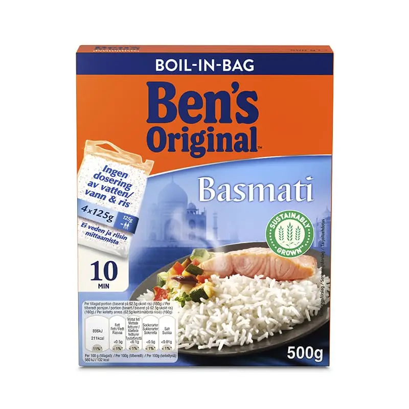 Boil-in-bag Basmati 9 x 500 g från BEN'S ORIGINAL | #430788 | Ris & Gryn