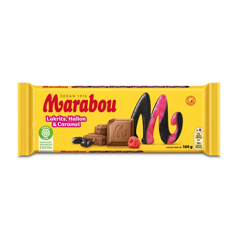 Marabou Lakrits, Hallon & Caramel 15 x 160 g från Marabou | #4318139 | Choklad