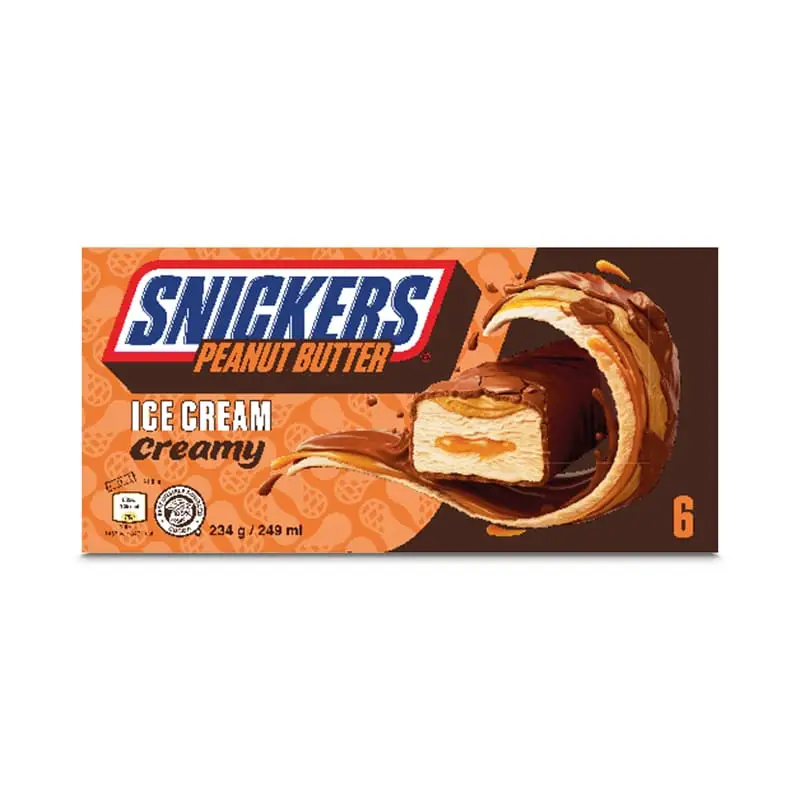 Snickers Creamy Ice Cream 6-pack 12 x 6 st från Triumf Glass | #434484 | Pinnglass