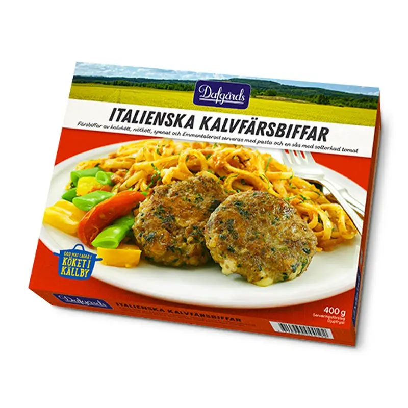 Italienska Kalvfärsbiffar 6x400g från Dafgårds | #4419 | Färdiglagade måltider