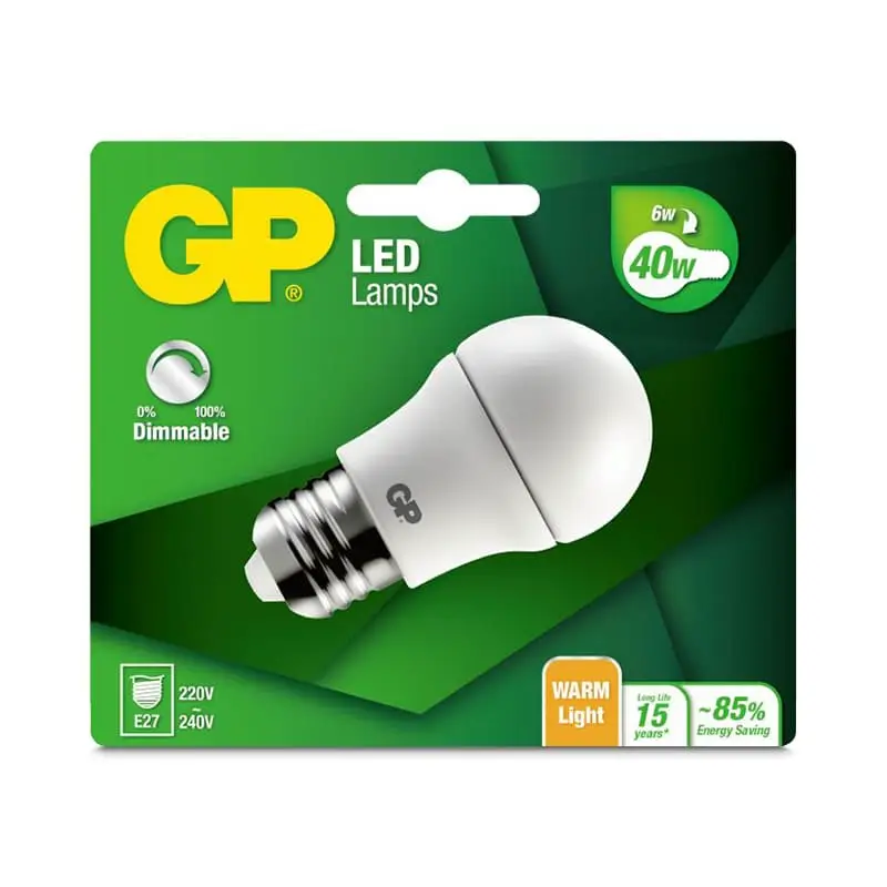 LED Globlampa Mini Dimbar E27 470lm 8 x 1 st från GP Batteries | #472103 | Glödlampor