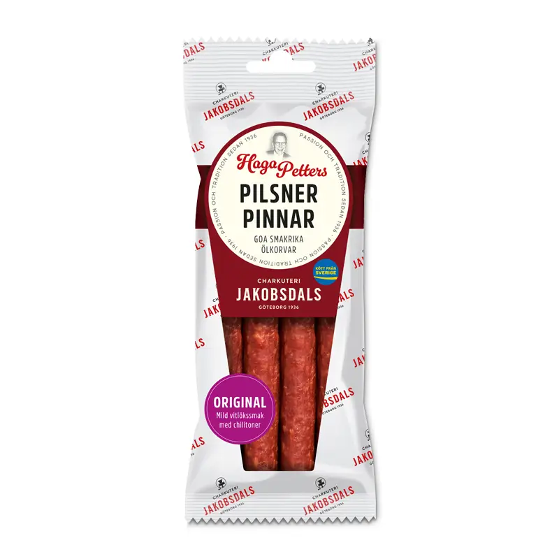 Pilsnerpinnar Original 12 x 80 g från Jakobsdals | #4951 | Ölkorv