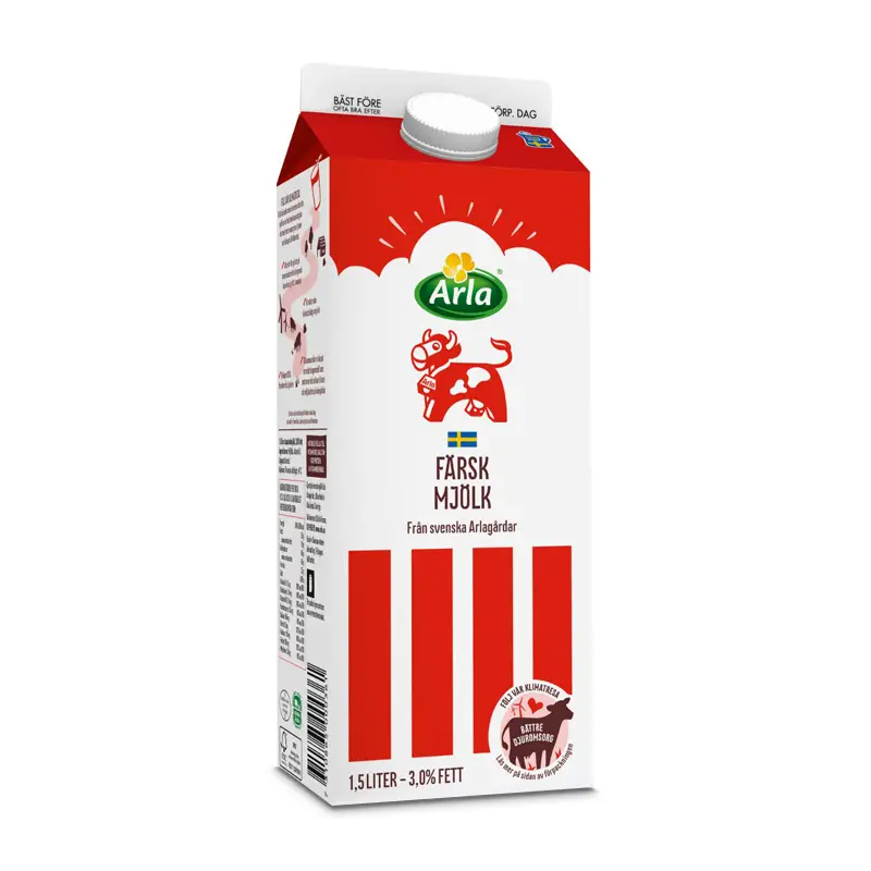 Färsk standardmjölk 3.0% 12 x 1.5 l från Arla | #4986 | Mjölk