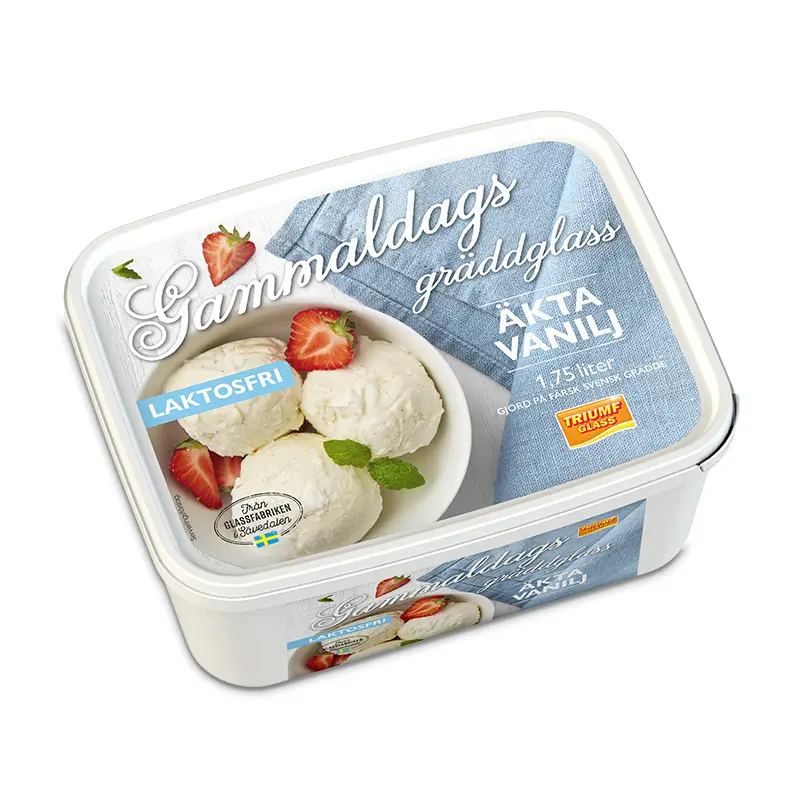 Äkta Vaniljglass Laktosfri 4 x 1750 ml från Triumf Glass | #50228 | Kulglass