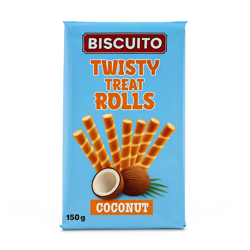 Twisty Treat Rolls Coconut 11 x 150 g från Biscuito | #504 | Kakor & Söta kex