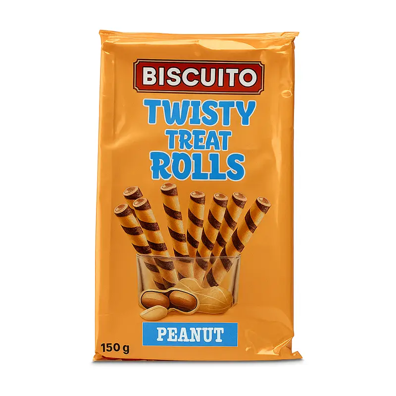 Twisty Treat Rolls Peanut 11 x 150 g från Biscuito | #505 | Kakor & Söta kex