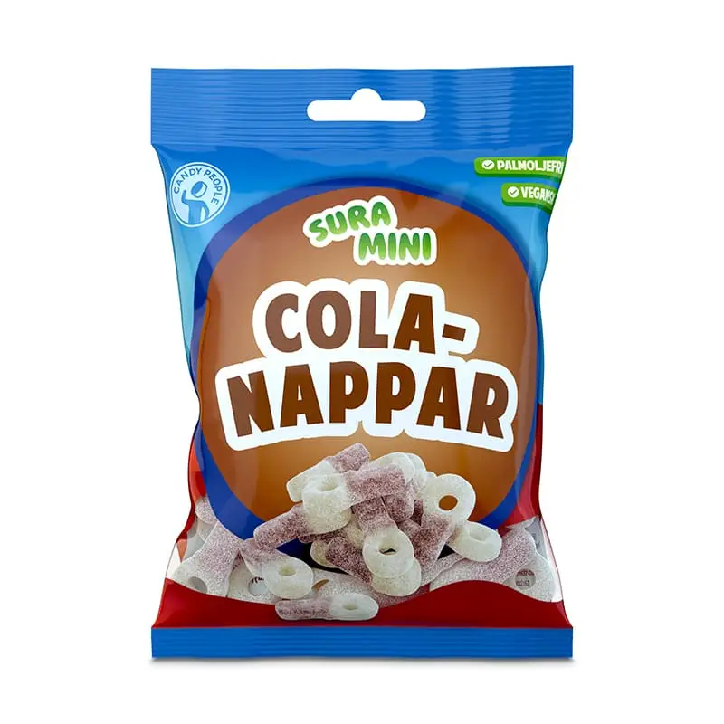 Sura Mini Colanappar 18 x 70 g från CandyPeople | #50569 | Godis