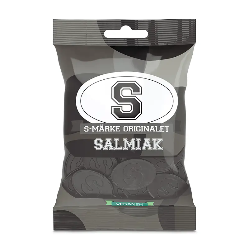 S-märke Salmiak 18 x 70 g från CandyPeople | #50783 | Godis