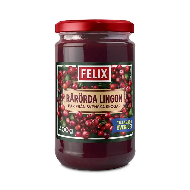 Rårörda Lingon 8 x 400 g från Felix | #510003953 | Sylt, Mos, Marmelad & Gelé