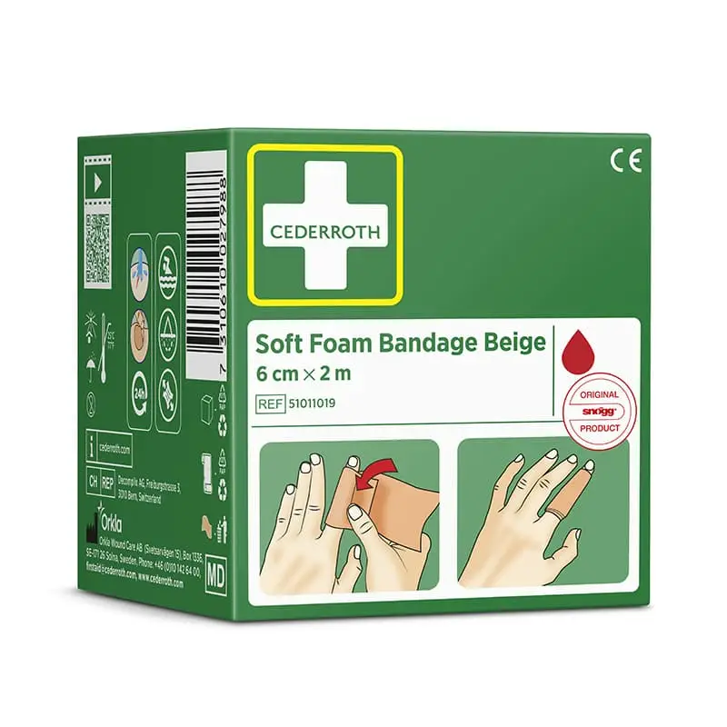 Soft Foam Bandage 6 cm x 2 m 1 st från Cederroth | #51011019 | Första Hjälpen