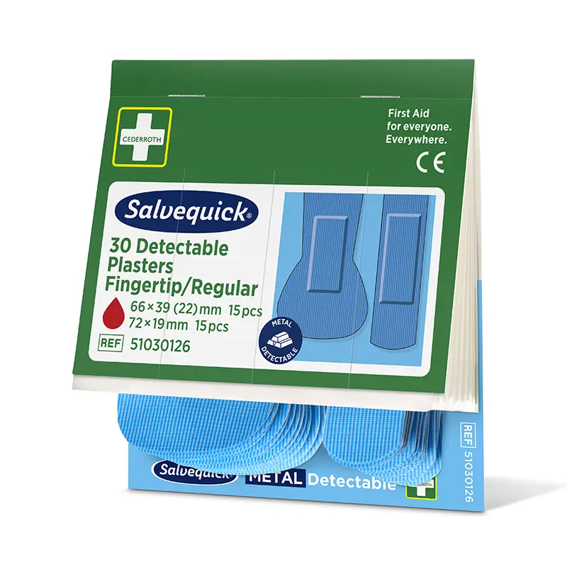 Detectable Plåster Fingertopp/Normal 6 x 30 st från Salvequick | #51030126 | Första Hjälpen