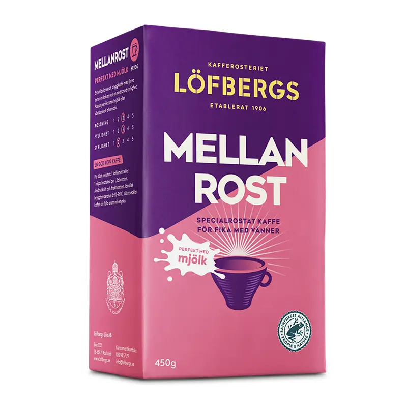 Mellanrost Perfekt med Mjölk 12 x 450 g från Löfbergs | #10188 | Kaffe
