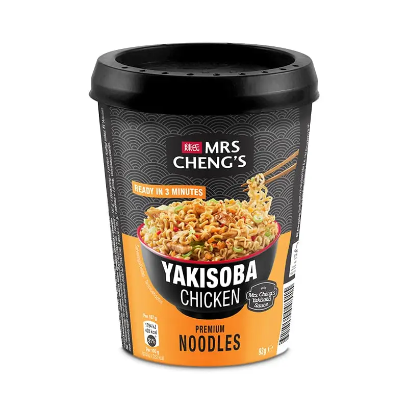 Yakisoba Chicken 8 x 93 g från Mrs Cheng | #544337 | Färdiglagade måltider