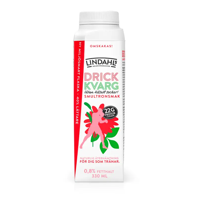 Drickkvarg Smultron 0,8% 8 x 330 ml från Lindahls | #54553 | Kvarg