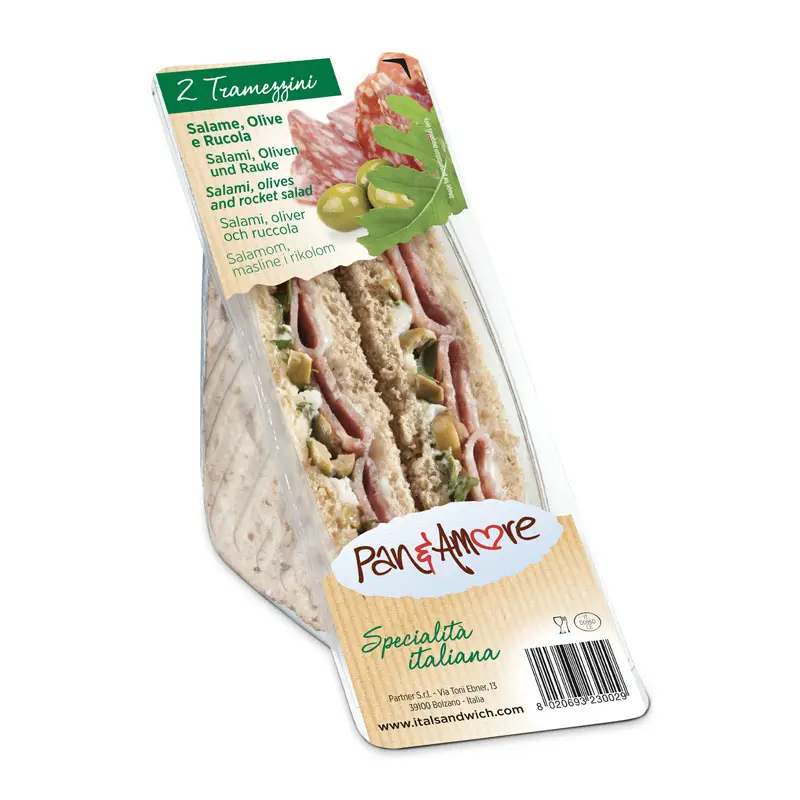 Trekantmacka Salami & Oliver 6 x 130 g från Paneamore | #7002 | Smörgåsar färdiga