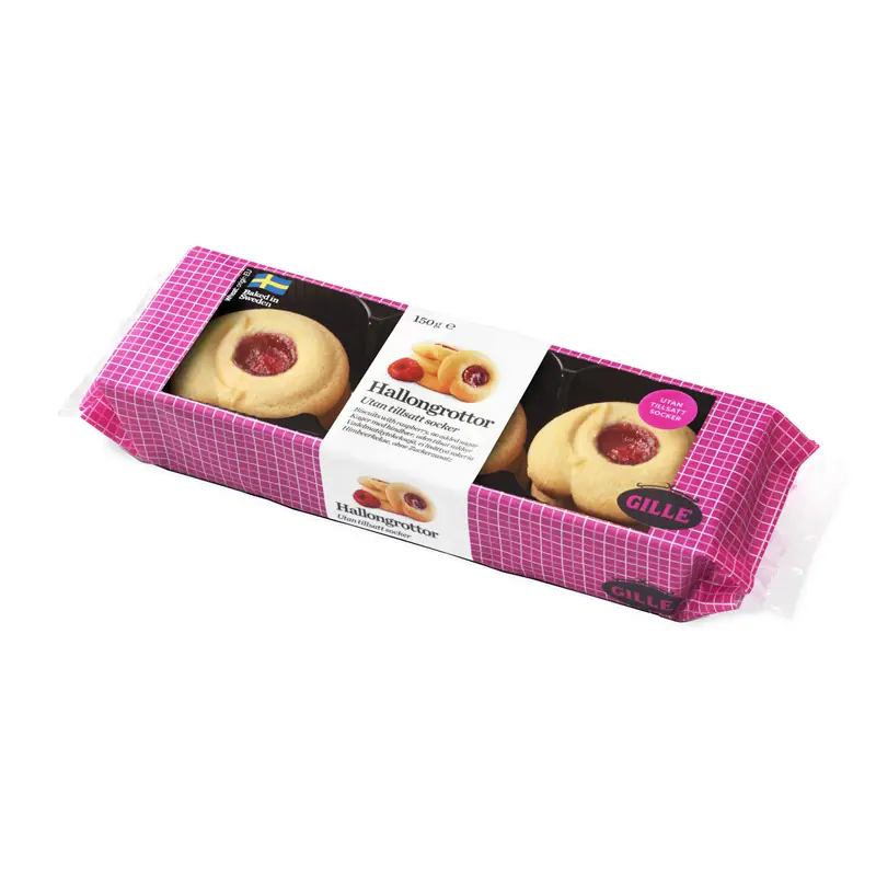 Hallongrotta 16 x 150 g från Gille | #313565 | Kakor & Söta kex