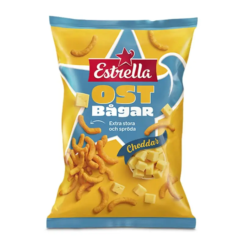 Extra Stora Ostbågar Cheddar  15 x 210 g från Estrella | #10001677 | Ostbågar & Former