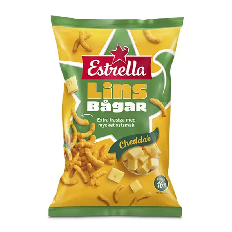Linsbågar Cheddar 20 x 150 g från Estrella | #10001622 | Ostbågar & Former