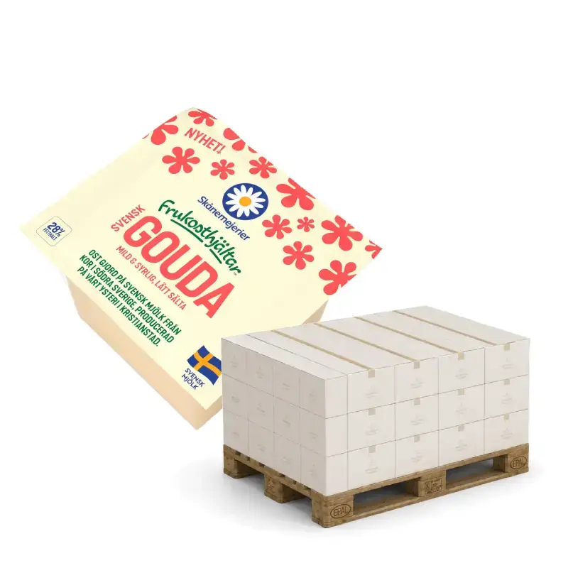 Gouda Block HALVPALL 144 x 1.1 kg från Skånemejerier | #13708220HP | Ost