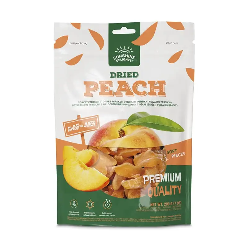 Dried Peach 23 x 200 g från Sunshine Delights | #170 | Torkad frukt