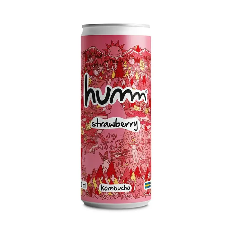 Kombucha Strawberry 12 x 33 cl från Humm | #1021-12 | Kombucha