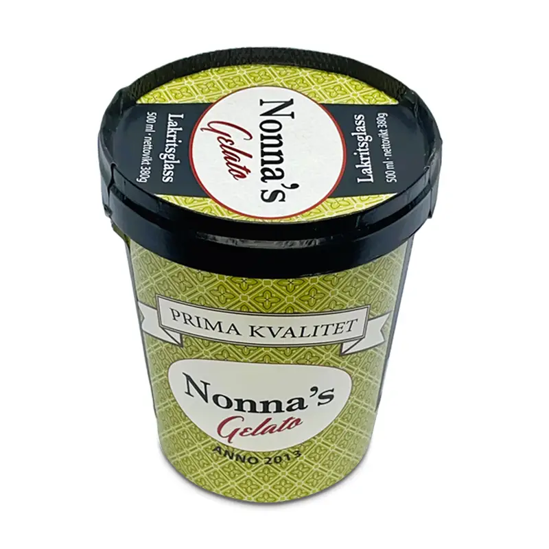 Lakritsglass 6 x 500 ml från Nonnas Gelato | #300957 | Kulglass