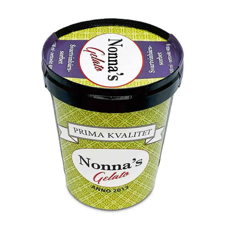 Svartvinbärssorbet 6 x 500 ml från Nonnas Gelato | #300995 | Kulglass