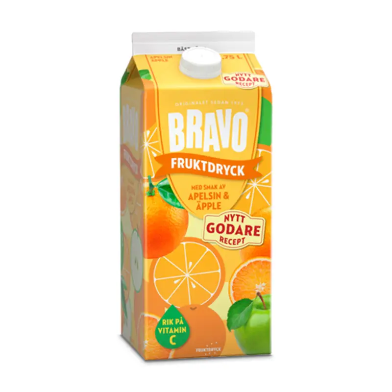 Fruktdryck Apelsin/Äpple Wrap 6 x 1.75 l från Bravo | #56321 | Fruktdryck