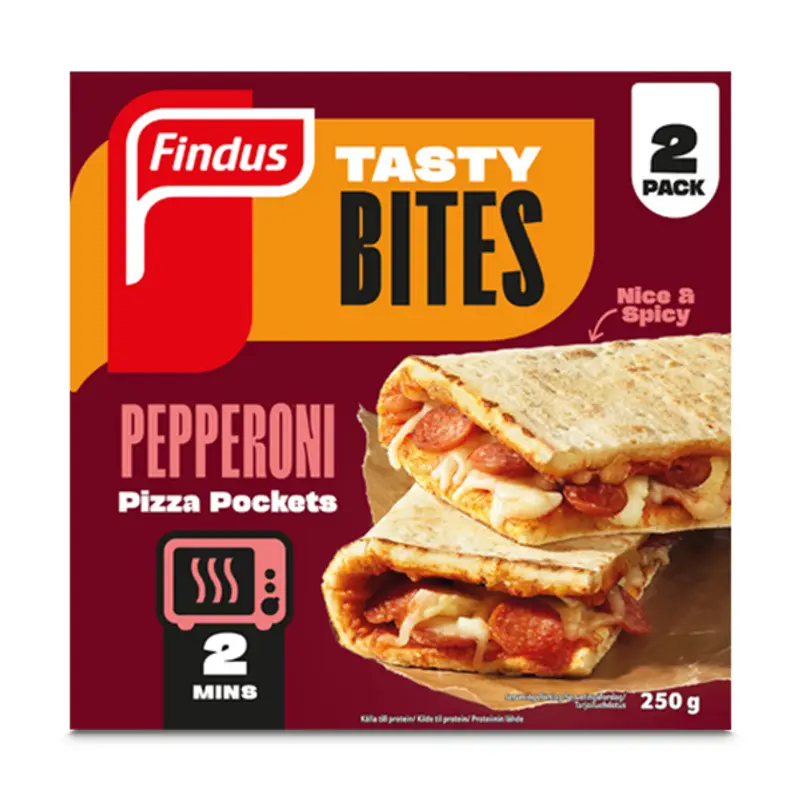 Pizza Pockets Pepperoni 2-pack 9 x 250 g från Findus | #96021180 | Pizza
