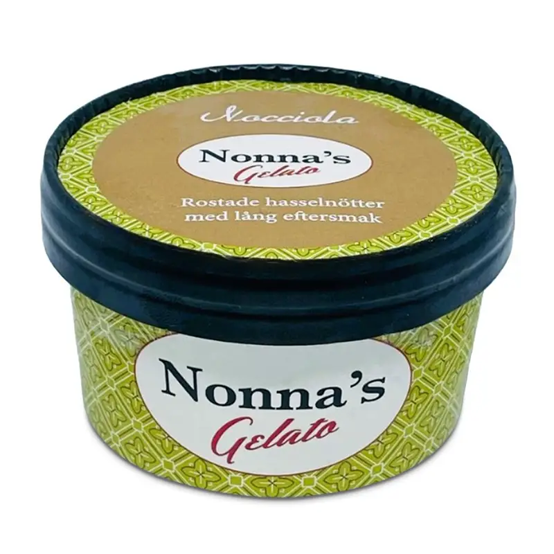 Hasselnöt Glass Portionsbägare 16 x 150 ml från Nonnas Gelato | #300308 | Pinnglass
