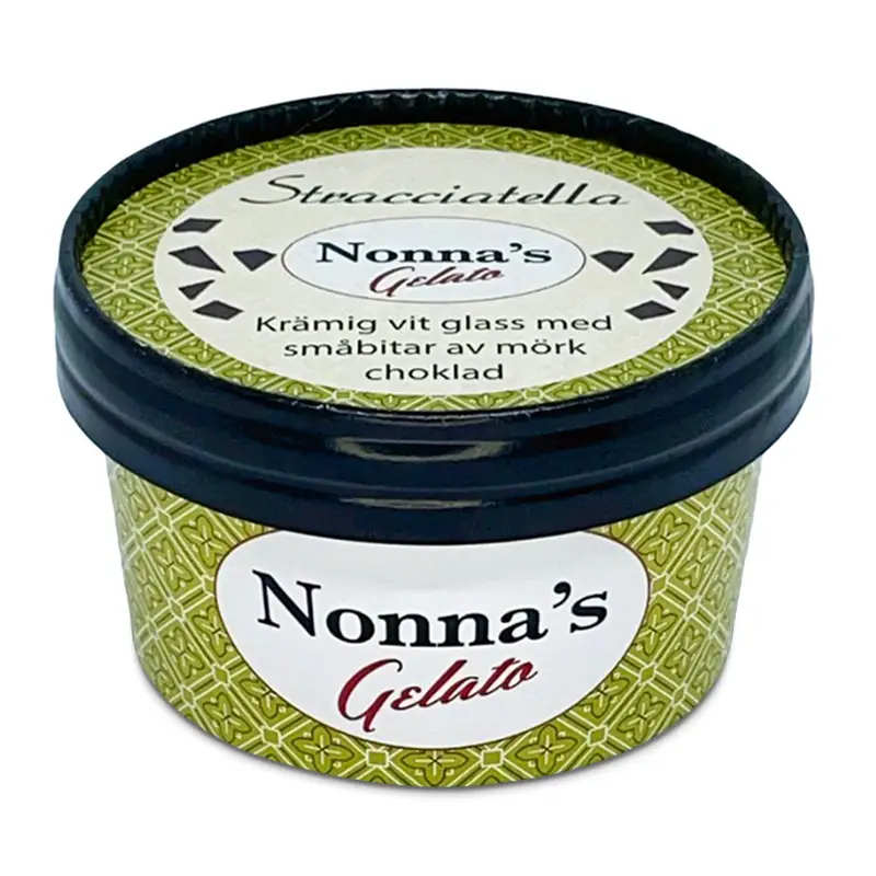 Stracciatella Glass Portionsbägare 16 x 150 ml från Nonnas Gelato | #301183 | Pinnglass