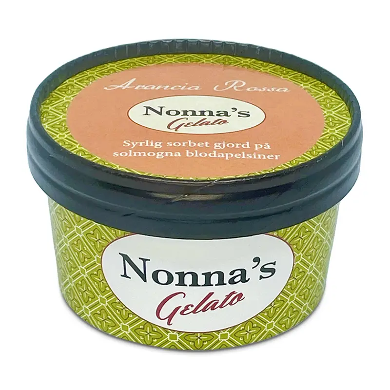 Blodapelsinsorbet Portionsbägare 16 x 150 ml från Nonnas Gelato | #301169 | Pinnglass