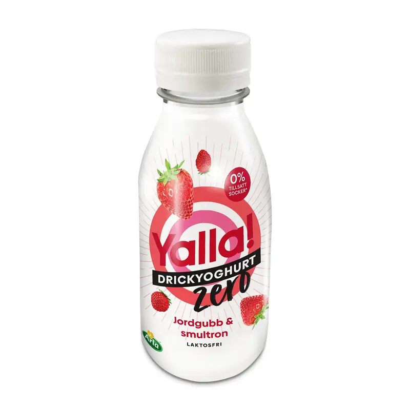 Drickyoghurt Zero Jordgubb & Smultron 0,5% 6 x 350 ml från Yalla | #588455 | Yoghurt