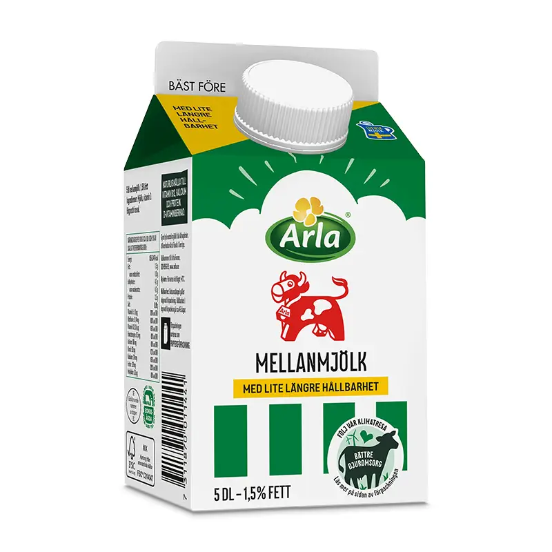 Mellanmjölk 1,5% 6 x 5 dl från Arla Ko | #594487 | Mjölk