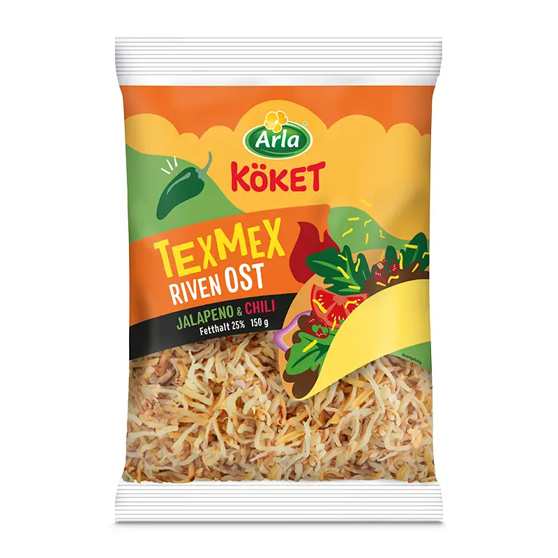 Riven Ost Texmex Jalapeno&Chili 12 x 150 g från Arla Köket | #598590 | Ost