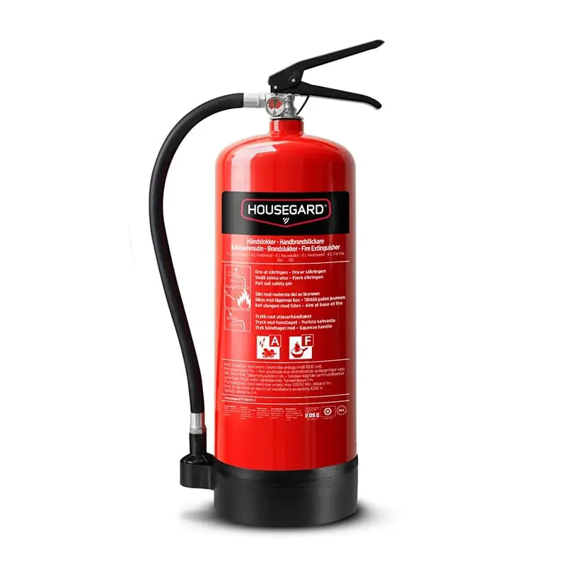6 L Fettbrandsläckare 1 x 1 st från Housegard | #600355 | Brandskyddsutrustning