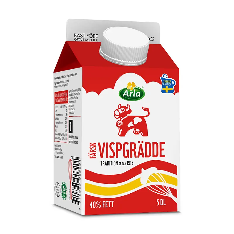 Färsk Vispgrädde 40% 6 x 5 dl från Arla | #601528 | Grädde