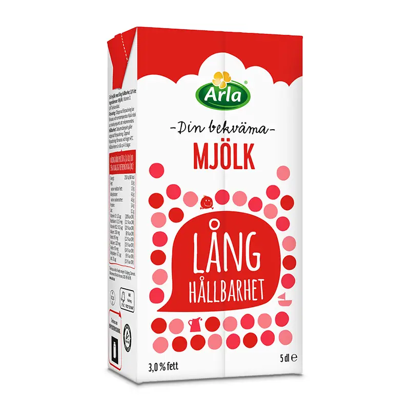 Mjölk Med Lång Hållbarhet 3% 10 x 5 dl från Arla | #602666 | Mjölk