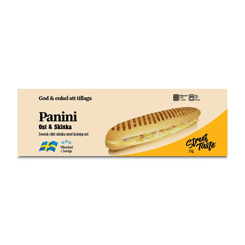 Panini Ost & Skinka 12 x 215 g från StreetTaste | #304 | Smörgåsar färdiga