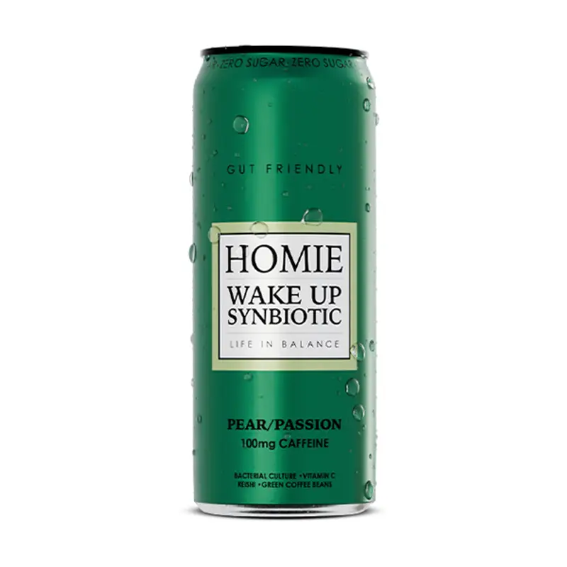 Wake Up Synbiotic Pear Passion 24 x 33 cl från Homie life in balance | #635 | Energidrycker