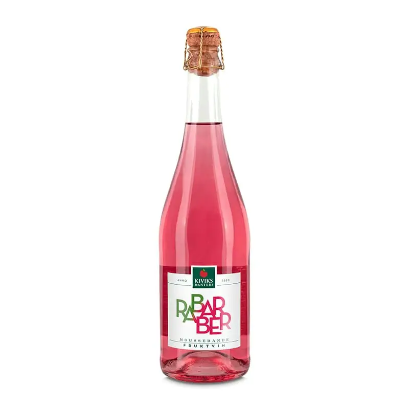 Mousserande Rabarbervin Alkoholfri 8 x 75 cl från Kiviks Musteri | #63550 | Vin