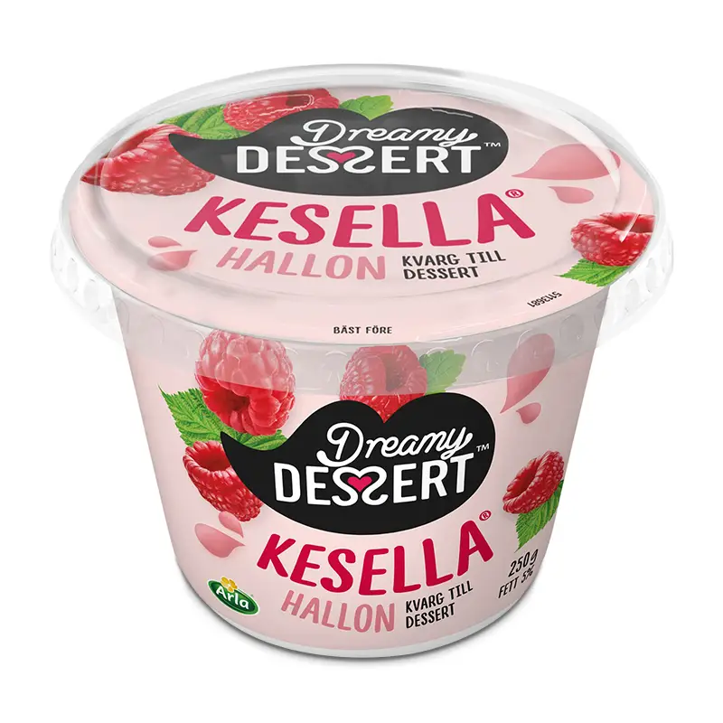 Kesella Dessertkvarg Hallon 5% 6 x 250 g från Arla | #433159 | Kvarg